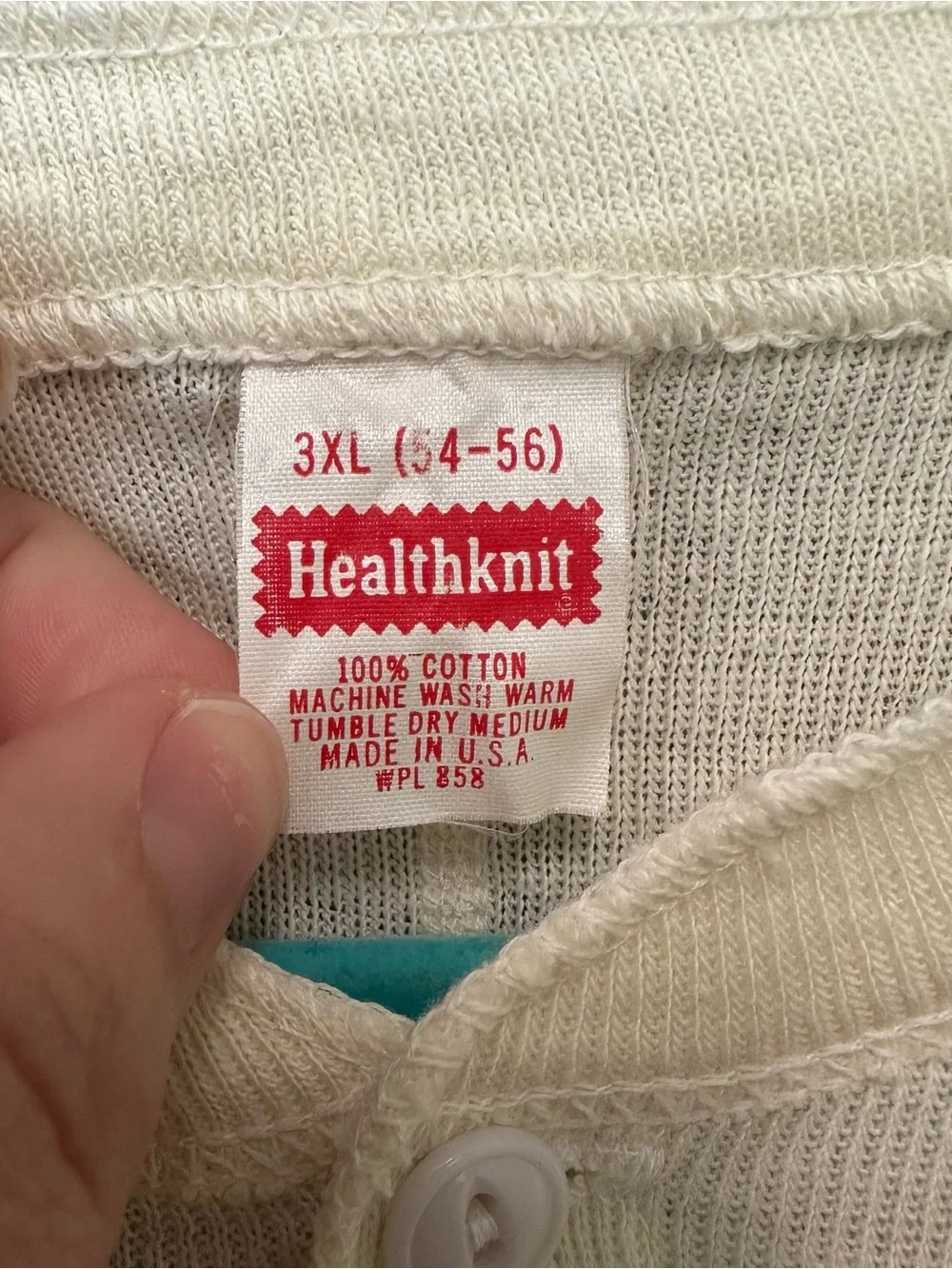 Vintage Healthknit Unionsuit Long Johns men’s 3X made in USA 100% cotton RARE